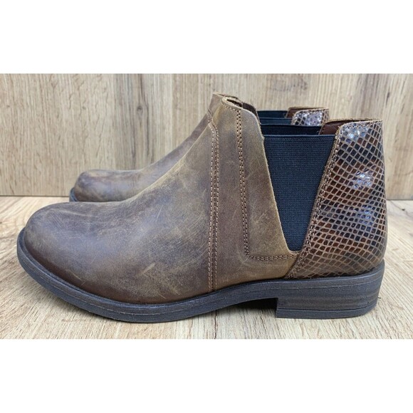 Clarks Demi 2 Beat Ankle Boots Women's 6.5 M Dark Tan Brown Slip On 13713 - Picture 3 of 16